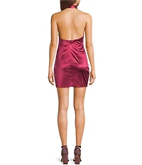GB Social Halter Neck Satin Mini Dress