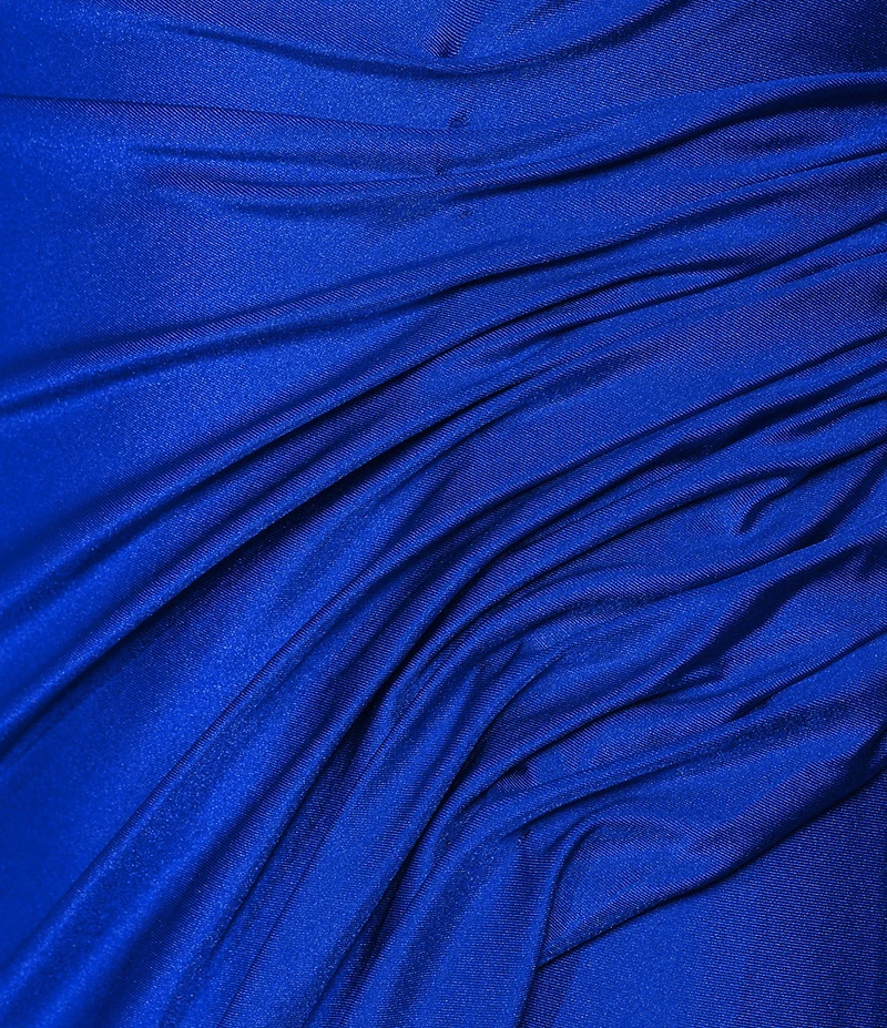 GB Social Jersey Ruched Lace-Up Back Long Dress