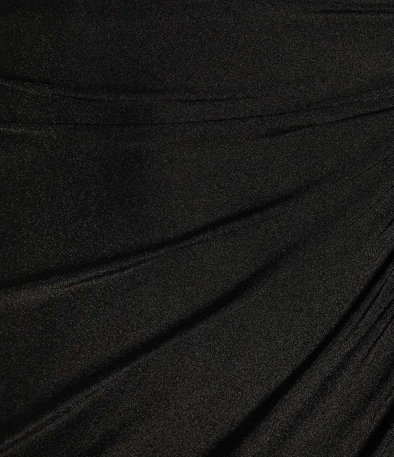 GB Social Jersey Ruched Lace-Up Back Long Dress