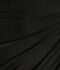 GB Social Jersey Ruched Lace-Up Back Long Dress