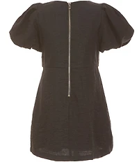 GB Social Little Girls Bow Front Bubble Sleeve Dress