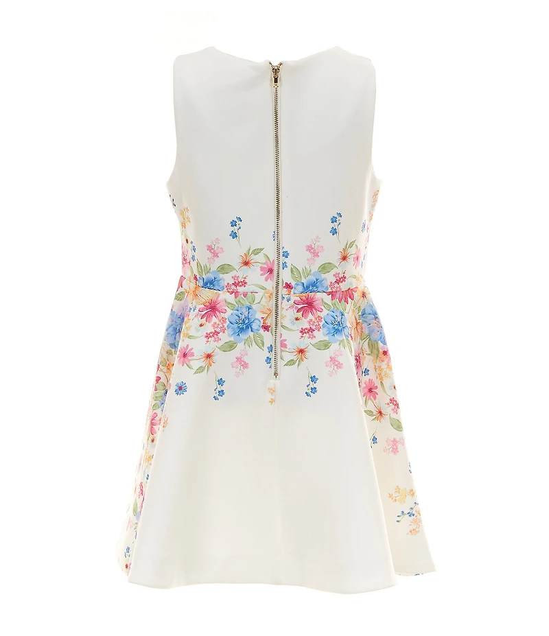GB Social Little Girls Floral Fit and Flare Dress