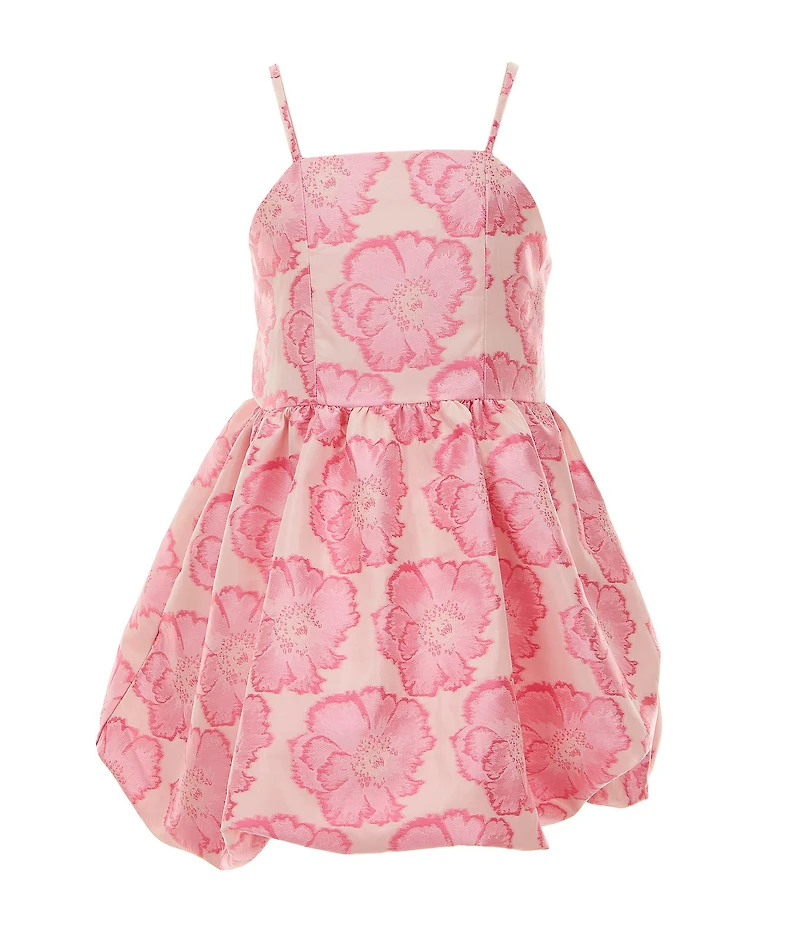 GB Social Little Girls Sleeveless Floral Bubble Hem Dress