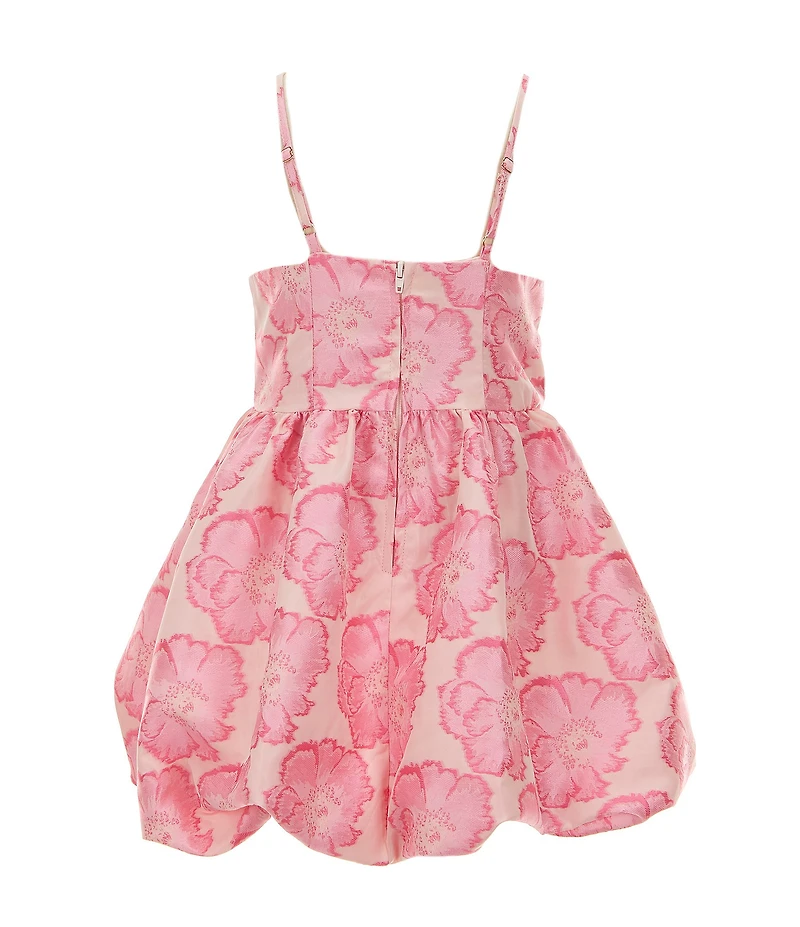 GB Social Little Girls Sleeveless Floral Bubble Hem Dress