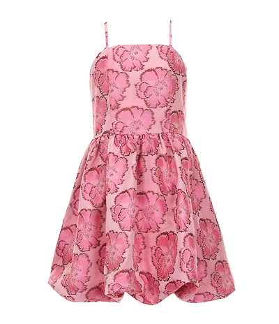GB Social Little Girls Sleeveless Floral Bubble Hem Dress