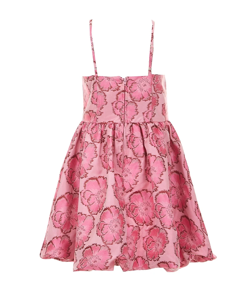 GB Social Little Girls Sleeveless Floral Bubble Hem Dress