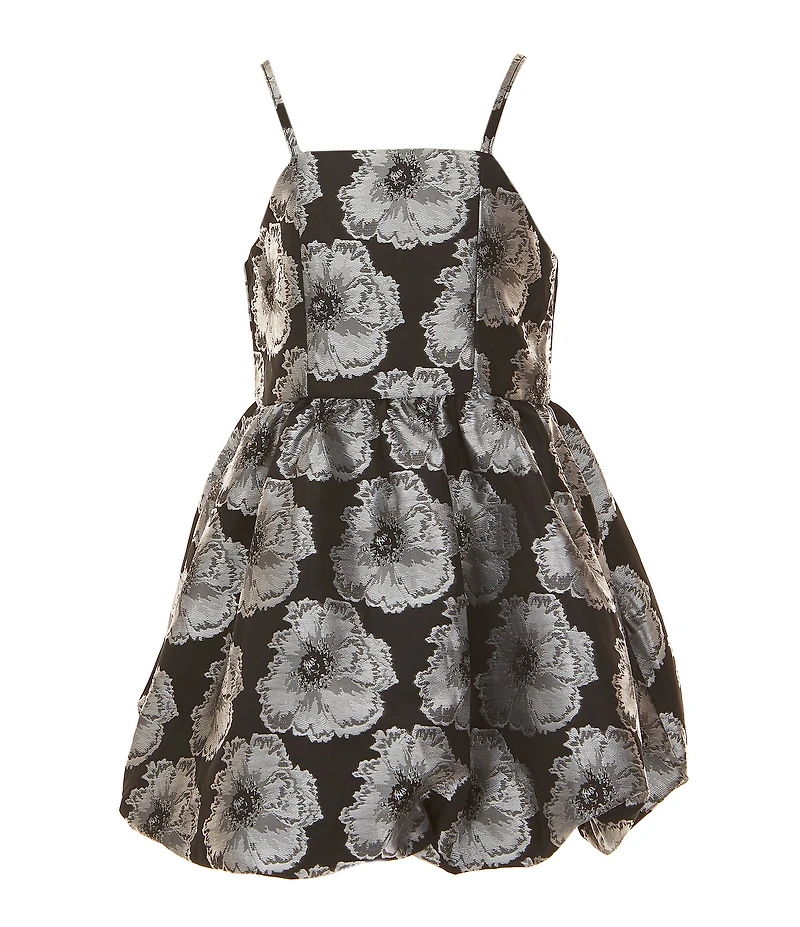 GB Social Little Girls Sleeveless Floral Bubble Hem Dress
