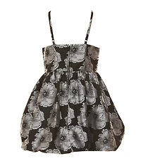 GB Social Little Girls Sleeveless Floral Bubble Hem Dress