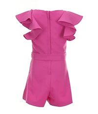 GB Social Little Girls Tiered Ruffle Sleeve Romper