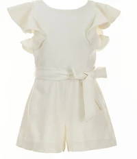 GB Social Little Girls Tiered Ruffle Sleeve Romper