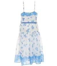 GB Social Little Girls Sleeveless Border Print Maxi Dress