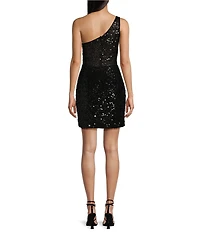GB Social One Shoulder Glitz Sequin Mini Dress