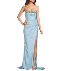 GB Social Peak A Boo With Slit Full Length Dress