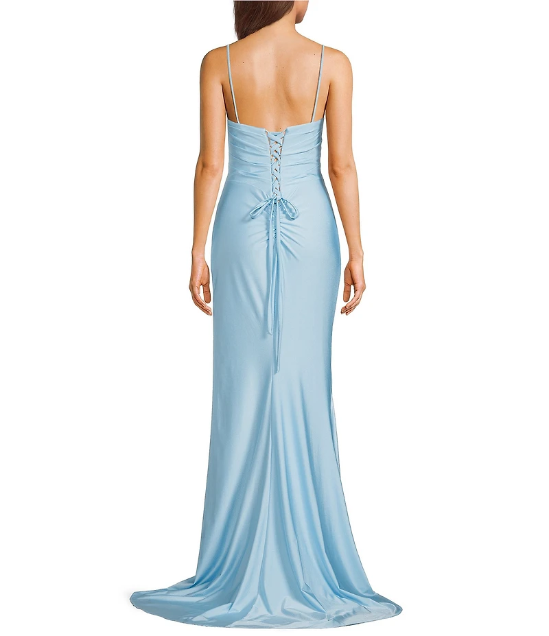 GB Social Peak A Boo With Slit Full Length Dress