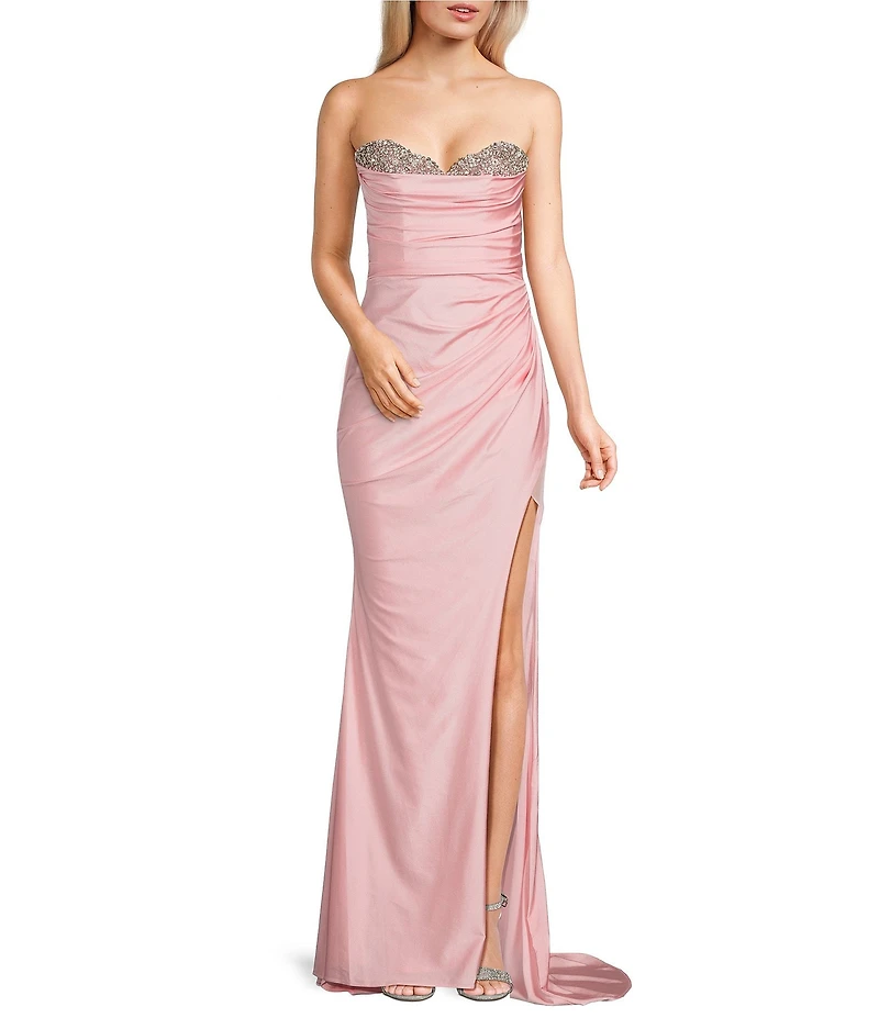 GB Social Peak A Boo With Slit Full Length Dress