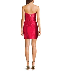 GB Social Satin Strapless Corset Bodice Mini Dress