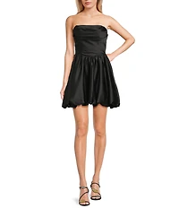GB Social Strapless Bubble Hem Mini Dress