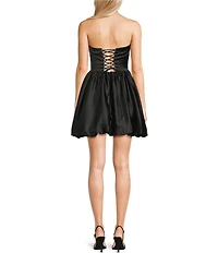 GB Social Strapless Bubble Hem Mini Dress