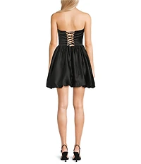 GB Social Strapless Bubble Hem Mini Dress