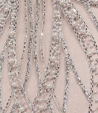 GB Social Strapless Sweetheart Pearl All Over Beading Full Length Dress