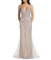 GB Social Strapless Sweetheart Pearl All Over Beading Full Length Dress