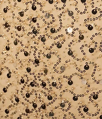GB Social V-Neck Textured Sequin Dress