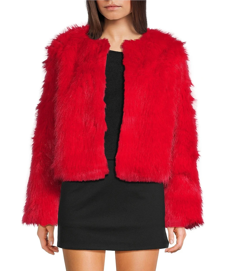 GB Solid Bright Faux Fur Jacket