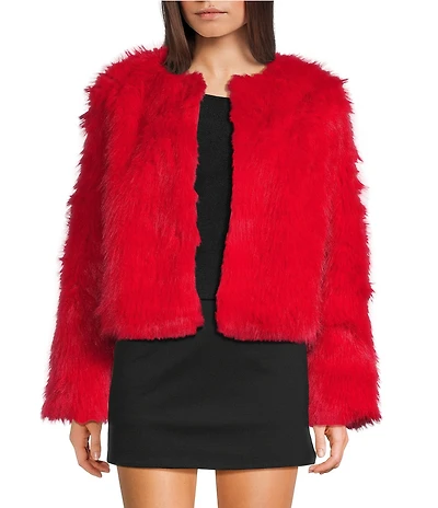 GB Solid Bright Faux Fur Jacket