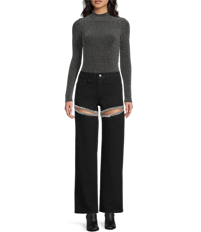 GB Sparkle Mock Neck Bodysuit