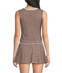 GB Square Neck Gingham Coordinating Tank