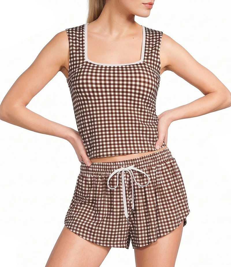 GB Square Neck Gingham Coordinating Tank