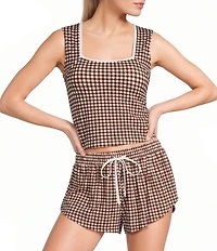 GB Square Neck Gingham Coordinating Tank