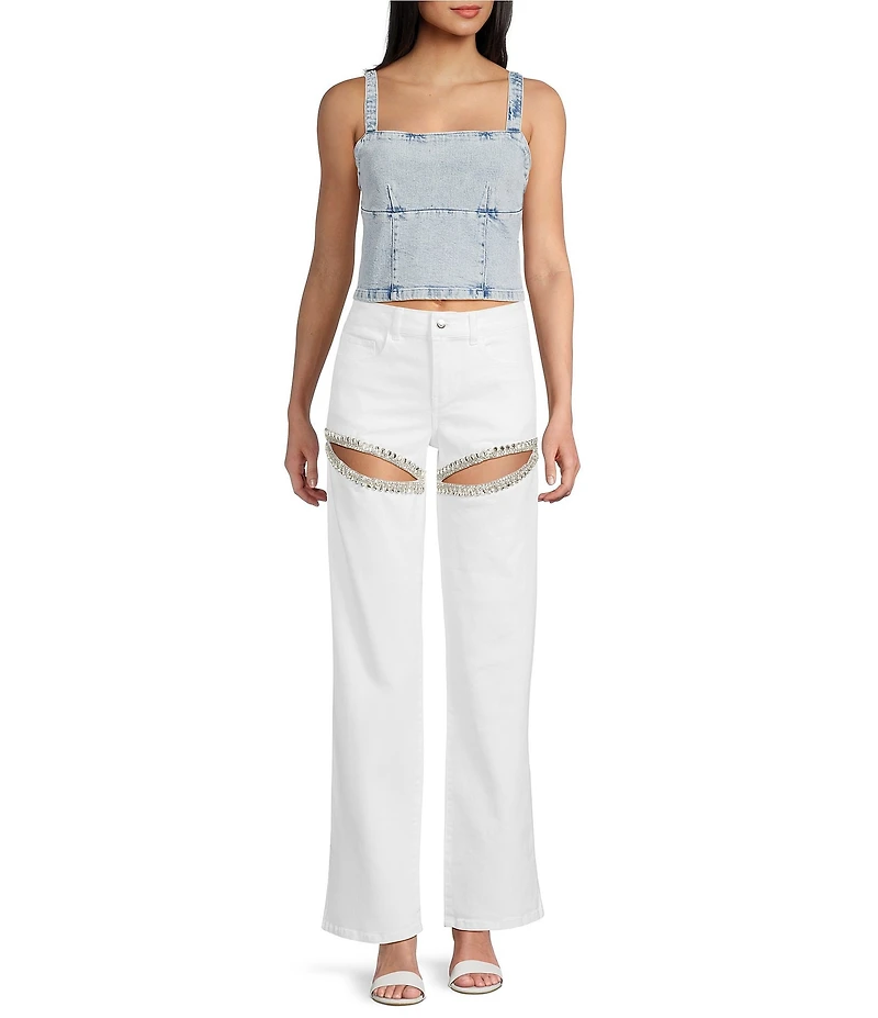 GB Square Neck Sleeveless Denim Tank