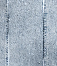 GB Strapless Denim Slit Back Midi Dress