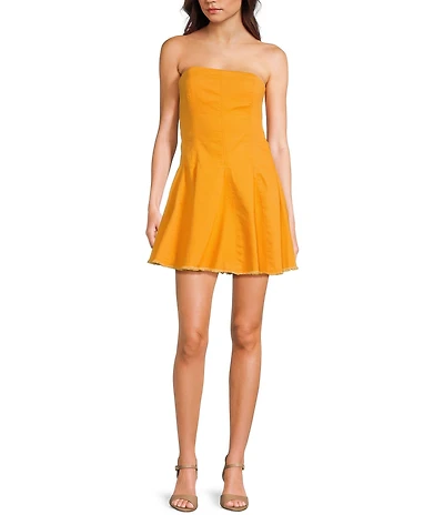 GB Strapless Denim Mini Dress