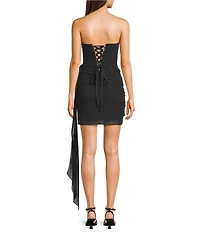 GB Strapless Draped Mini Dress