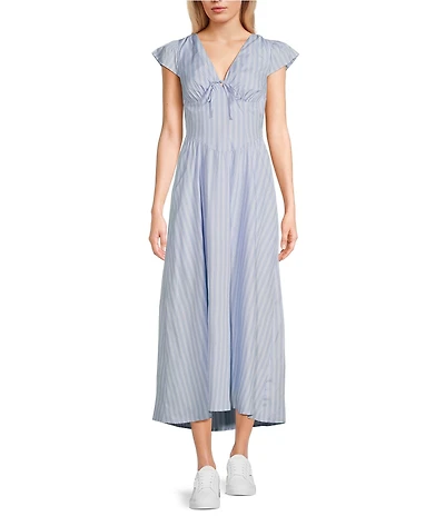 GB Stripe Poplin Maxi Dress