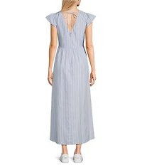 GB Stripe Poplin Maxi Dress