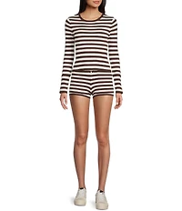 GB Striped Long Sleeve Coordinating Knit Sweater Top