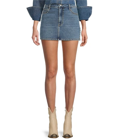 GB Studded Denim Mini Skirt