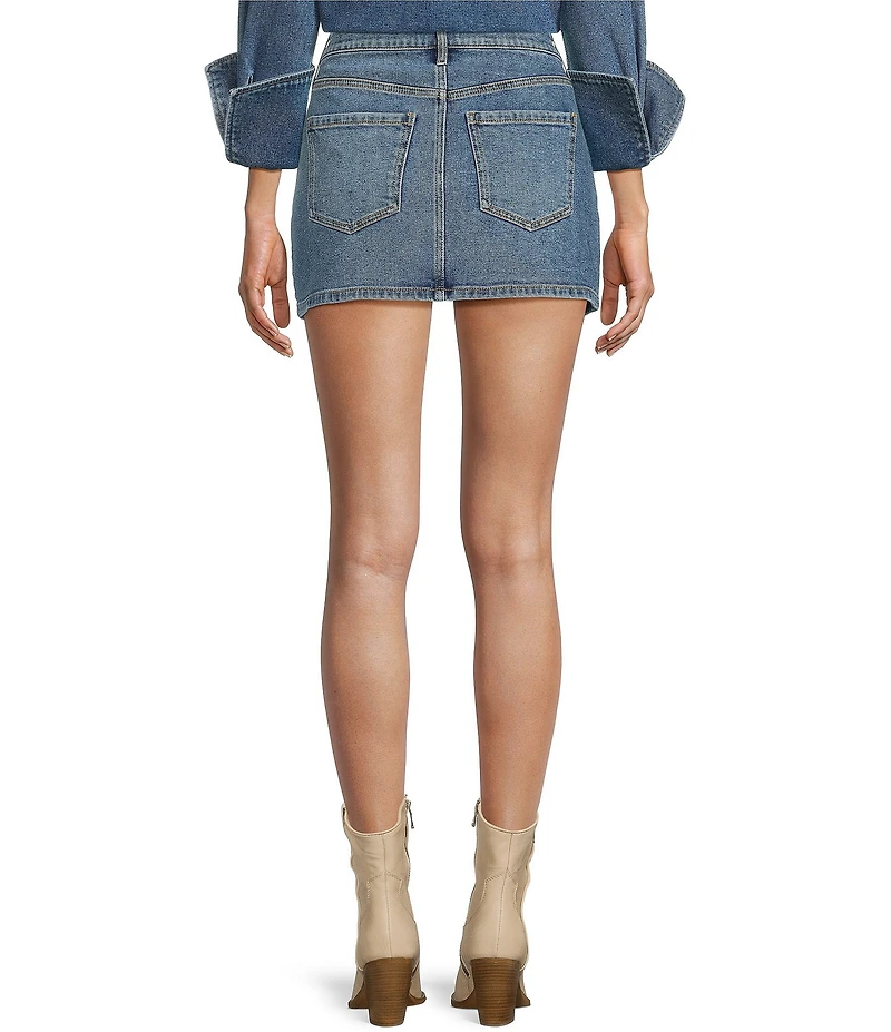GB Studded Denim Mini Skirt