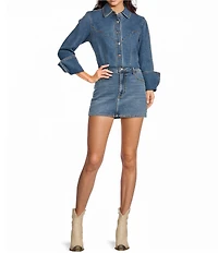 GB Studded Denim Mini Skirt