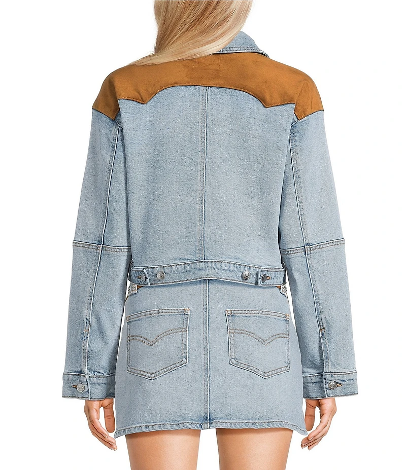 GB Suede Trim Coordinating Denim Jacket