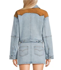 GB Suede Trim Coordinating Denim Jacket