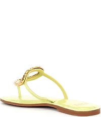 GB Summer-Luv Heart Ornament Patent Thong Sandals