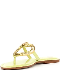 GB Summer-Luv Heart Ornament Patent Thong Sandals