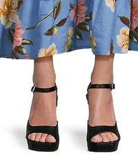 GB Super-Model Leather Square Toe Platform Sandals