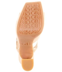 GB Super-Model Leather Square Toe Platform Sandals