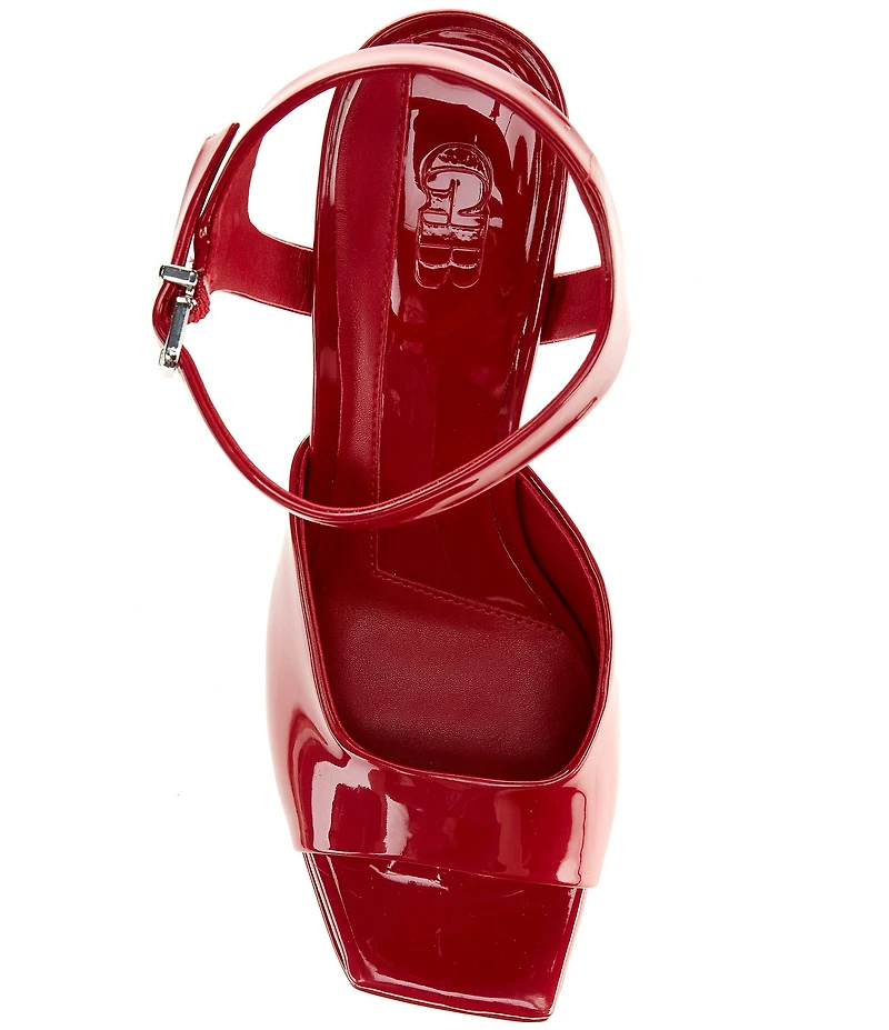 GB Super-Model Patent Square Toe Platform Sandals