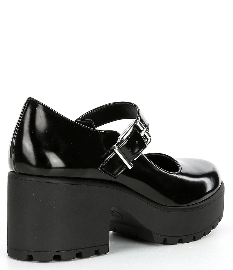 GB This-Love Patent Lugged Platform Mary Jane Pumps